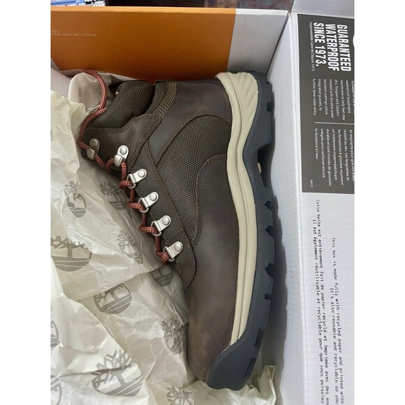 Timberland Shoes - Timberland Women’s 9.5 White Ledge Mid Leather Hiking Waterproof Brown NIB